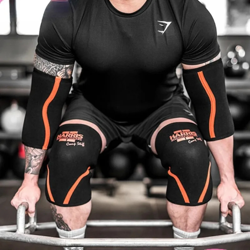 1 Pair 9mm Elbow Pads or Knee Pads for Gym Fitness Bench Press Deadlift Weightlifting Crossfit Sports Knee SleeveElbow Sleeve 251023