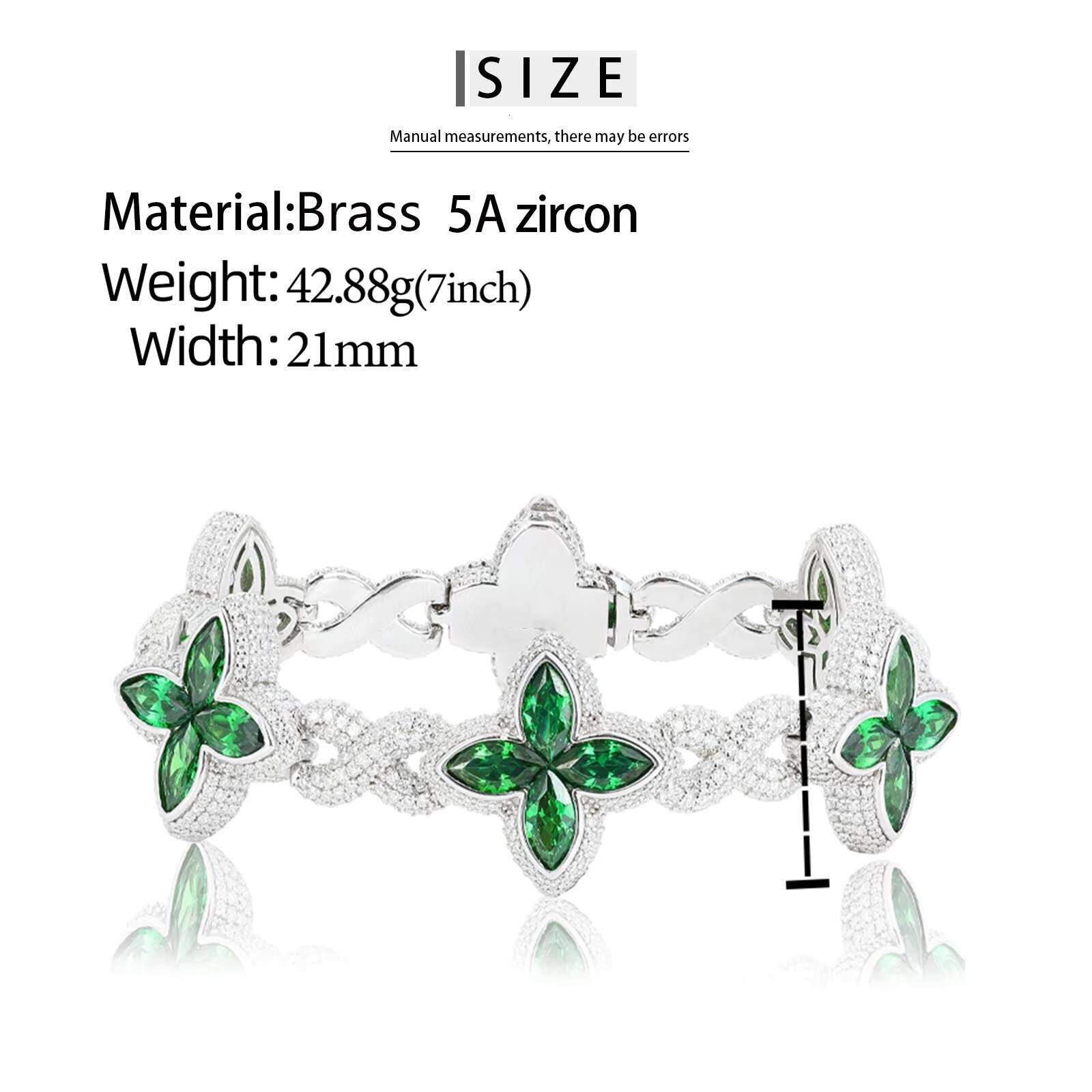 Luxury Colorful Cubic Zirconia Four Leaf Clover Bracelet High Quality Brass Trendy Flower Design Gift Fashion Jewelry for Women