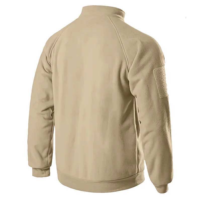 Mens Tactical Pullover Casual Military Sweatshirt Fleece Jacket Standing Collar Pullover Solid Color Sweater Windproof Clothes W251027