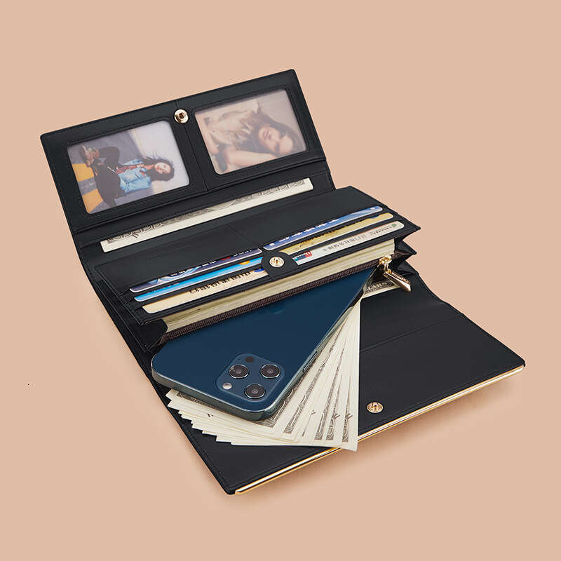 Women's Long Style Top Layer Cowhide Crocodile Pattern High-End Wallet Clutch for Women