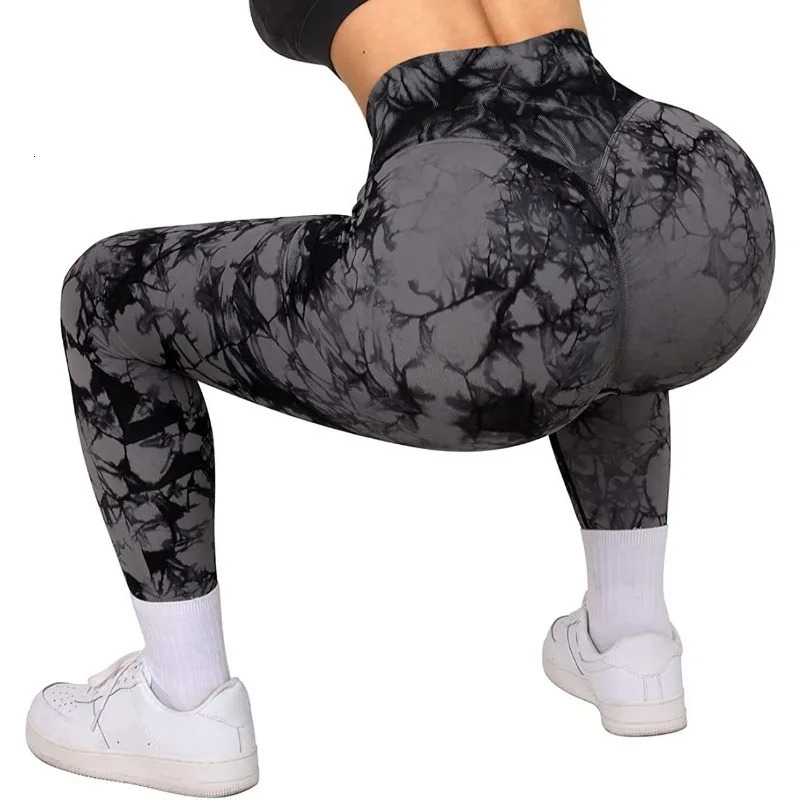 Seamless V Waist Leggings Women Tie Dye Slim Tights Stretchy High Waist Running Cycling Sexy Hip Liftting Yoga Fitness Pants 251027
