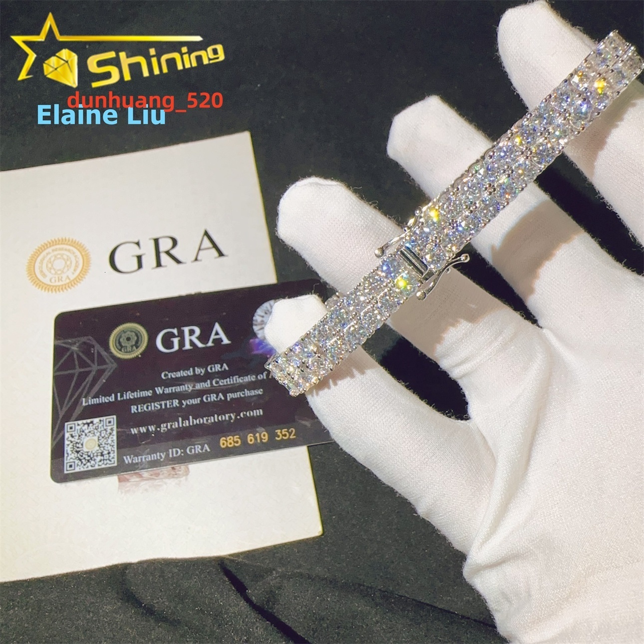 8mm Sterling Silver 925 Iced Out VVS Moissanite Diamond Luxury Hip Hop Fine Jewelry Tennis Bracelet Tennis Chain Bracelet