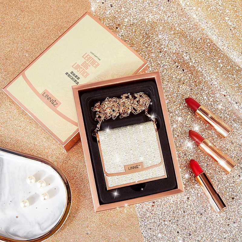 3pcs Velvet Matte Backpack Lipstick SetLip Stick Gift Box Set NonStick Cup Long Lasting Retractable Red Lip Balm Lip Makeup W251027