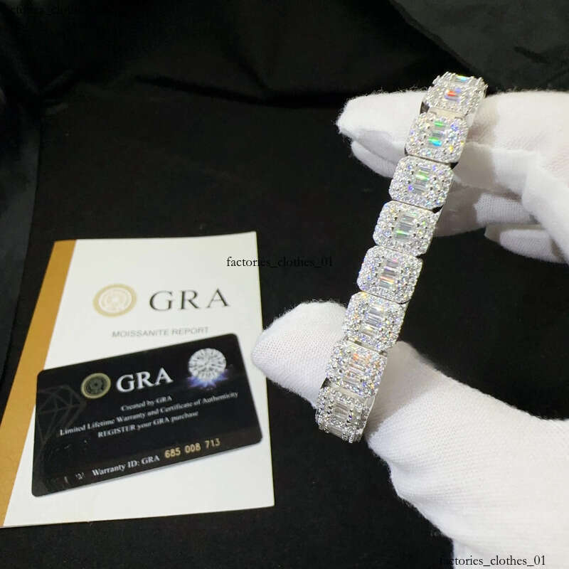 Sterling Sier Iced Out Dia Ready to Ship Vvs Moissanite Hip Hop Jewelry Tennis Bracelet