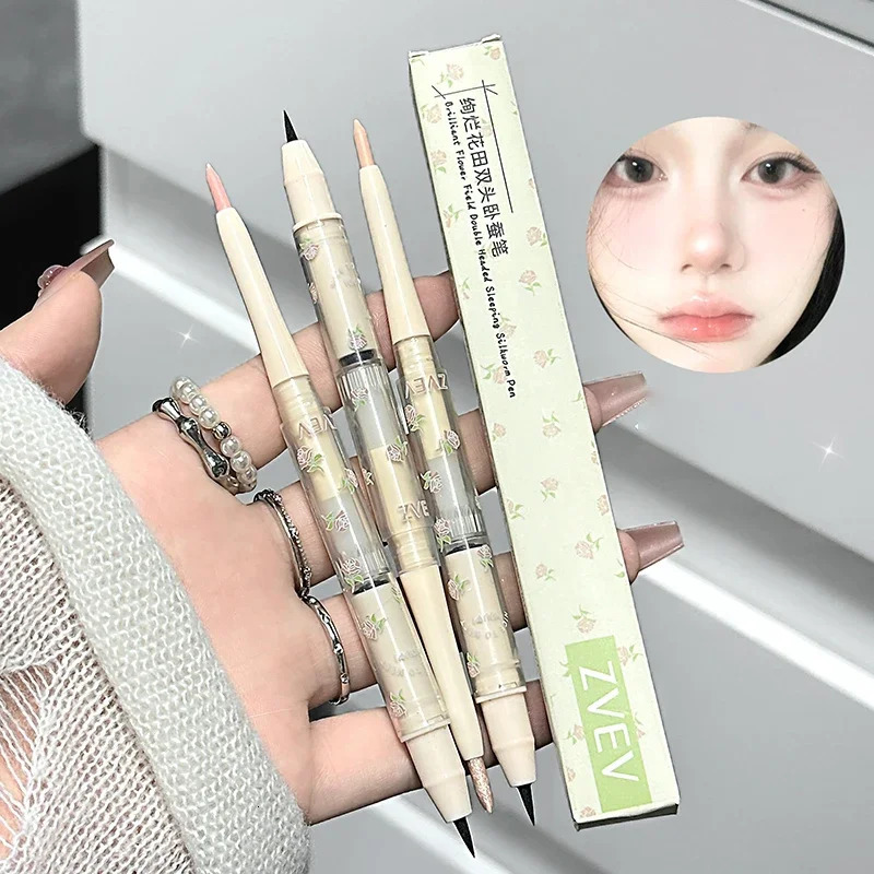 Double Head Matte Pearlescent Eyeliner Pen Highlighter Brightening Shadow Under Eyelid Liner Liquid Contour Lying Silkworm Pen 251027