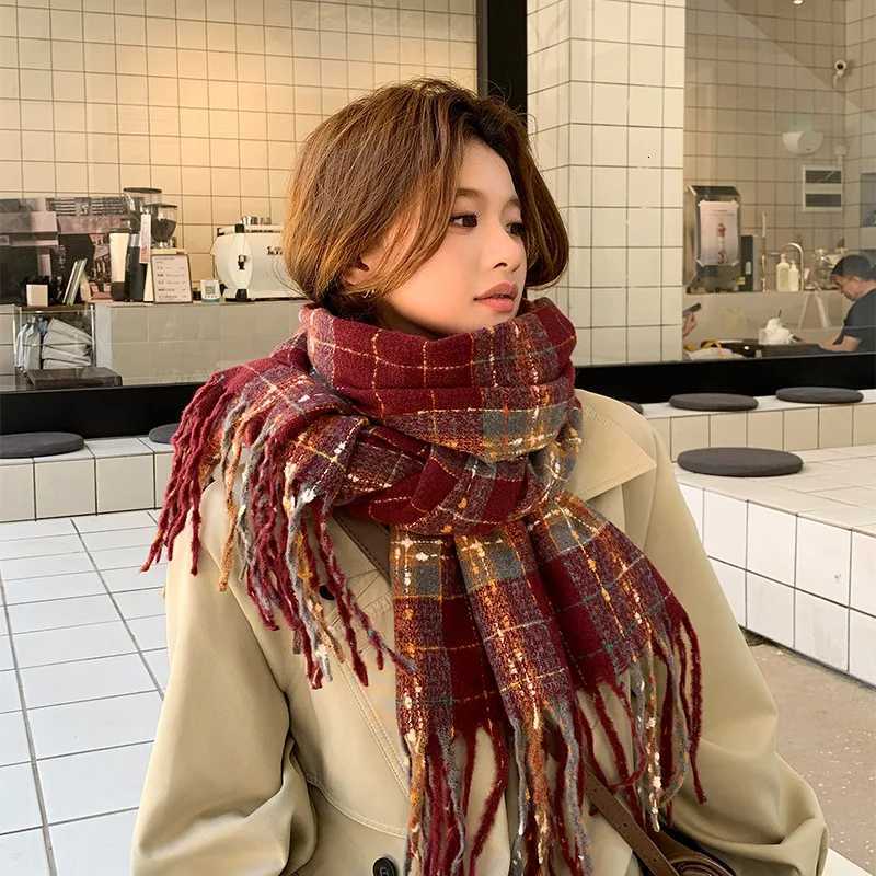 New Imitation Cashmere Scarf wens Winter highend Feeling Warm Shawl Cute Versati Plaid Scarf Shawls Wen Luxury 4w966W251027