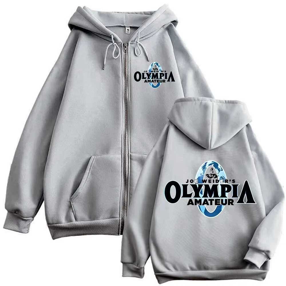 Olympia Fitness Gym Merch Zip Up Hoodies High Quality Fashion Long Sleeve Zipper Sweatshirts Men Women Casual Loose Pullovers W251027