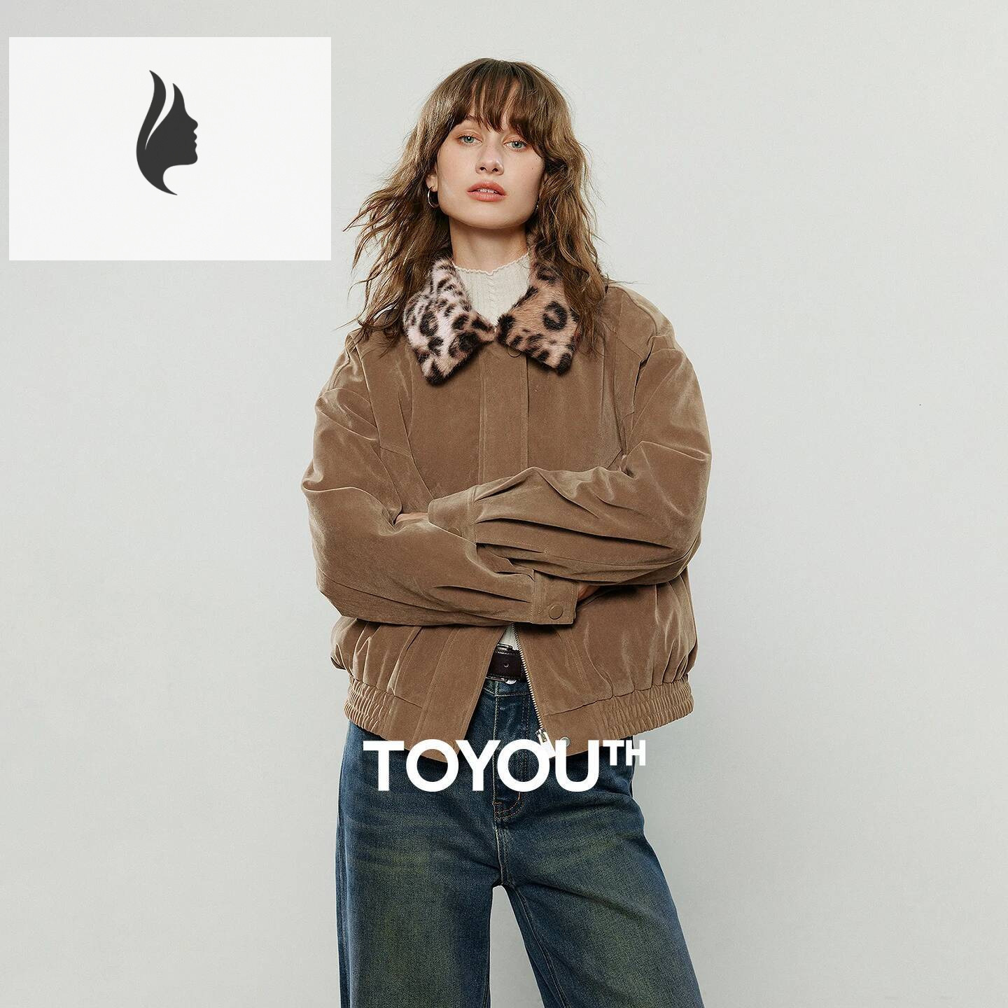 winter jacket women TOYOUTH Women Cotton Coats Winter New Warm Leopard Print Lapel Coffee Brown Flocked Jacket Outerwear