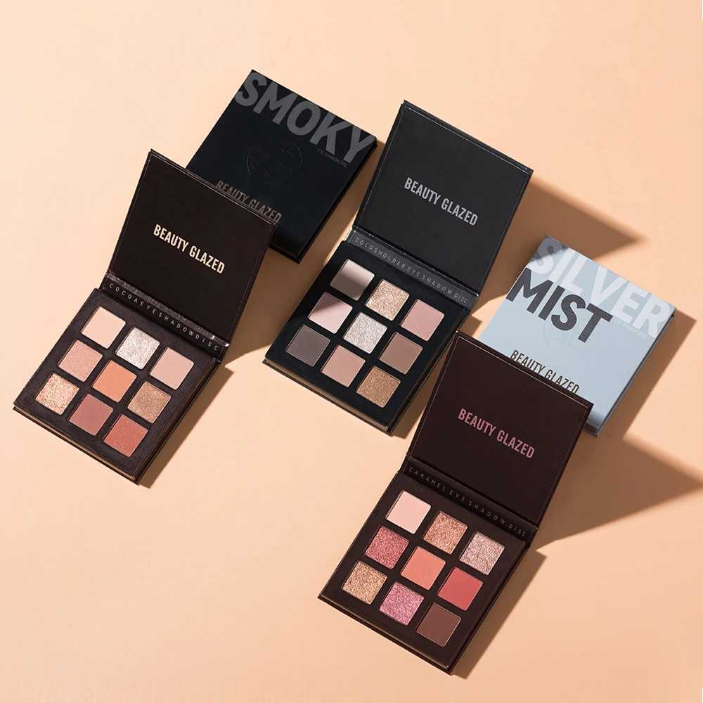 Beauty Glazed 9 Colors Eye Shadow Disc Makeup Palette Matte Shimmer Eye Pigmented Powder Make Up New Warm Earth Color EyeshadowXJ251027