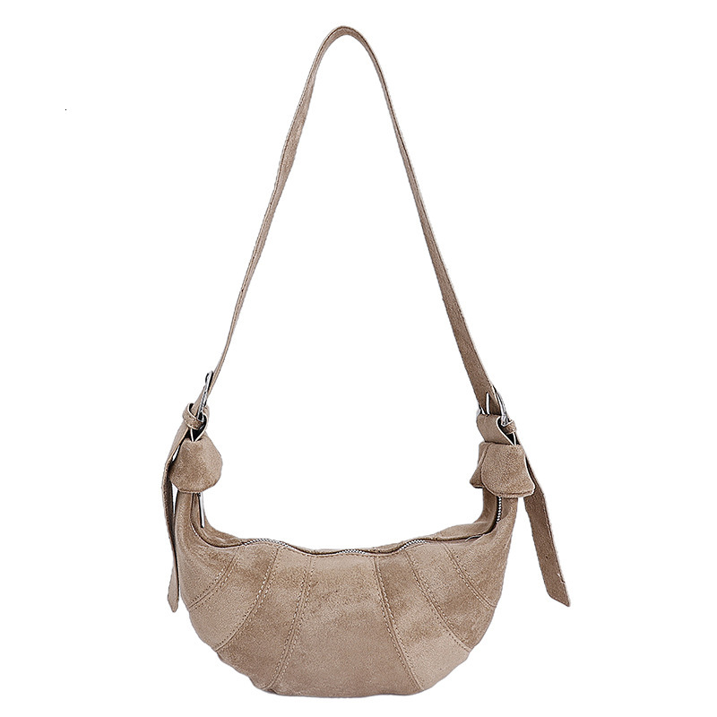 Free shipping designer bag Relaxed Suede Crossbody Bag for Women Large Capacity Horn Bag Versatile Fashion Commuter Shoulder Bag