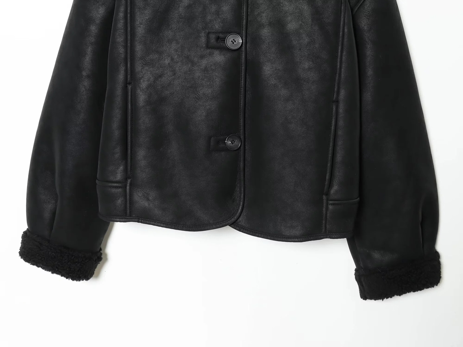 autumn womens clothing casual fashion temperament simple high neck suede effect doublesided jacket 251027