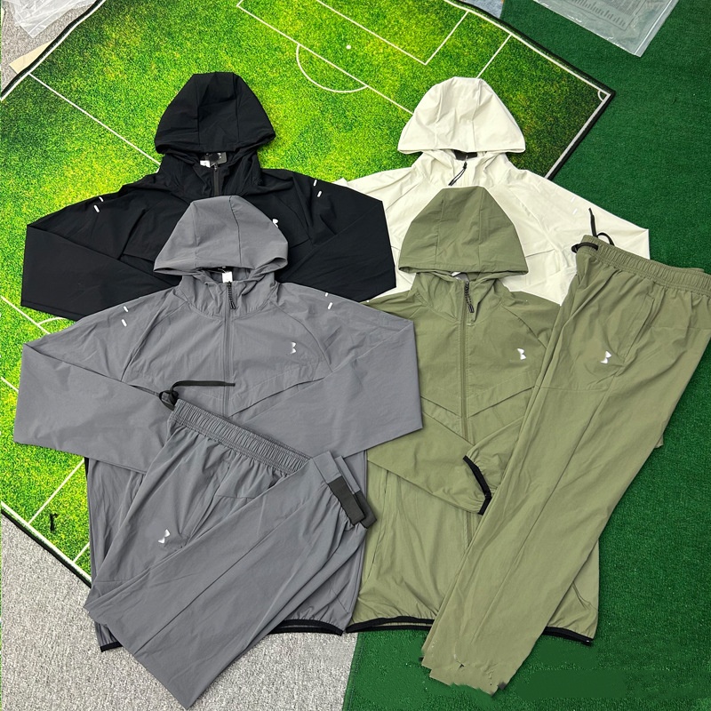 Men's Trendy Sports Set Training Running Fitness Long Sleeve Set Sports Set Elastic Quick drying Breathable Thin Men's New Style