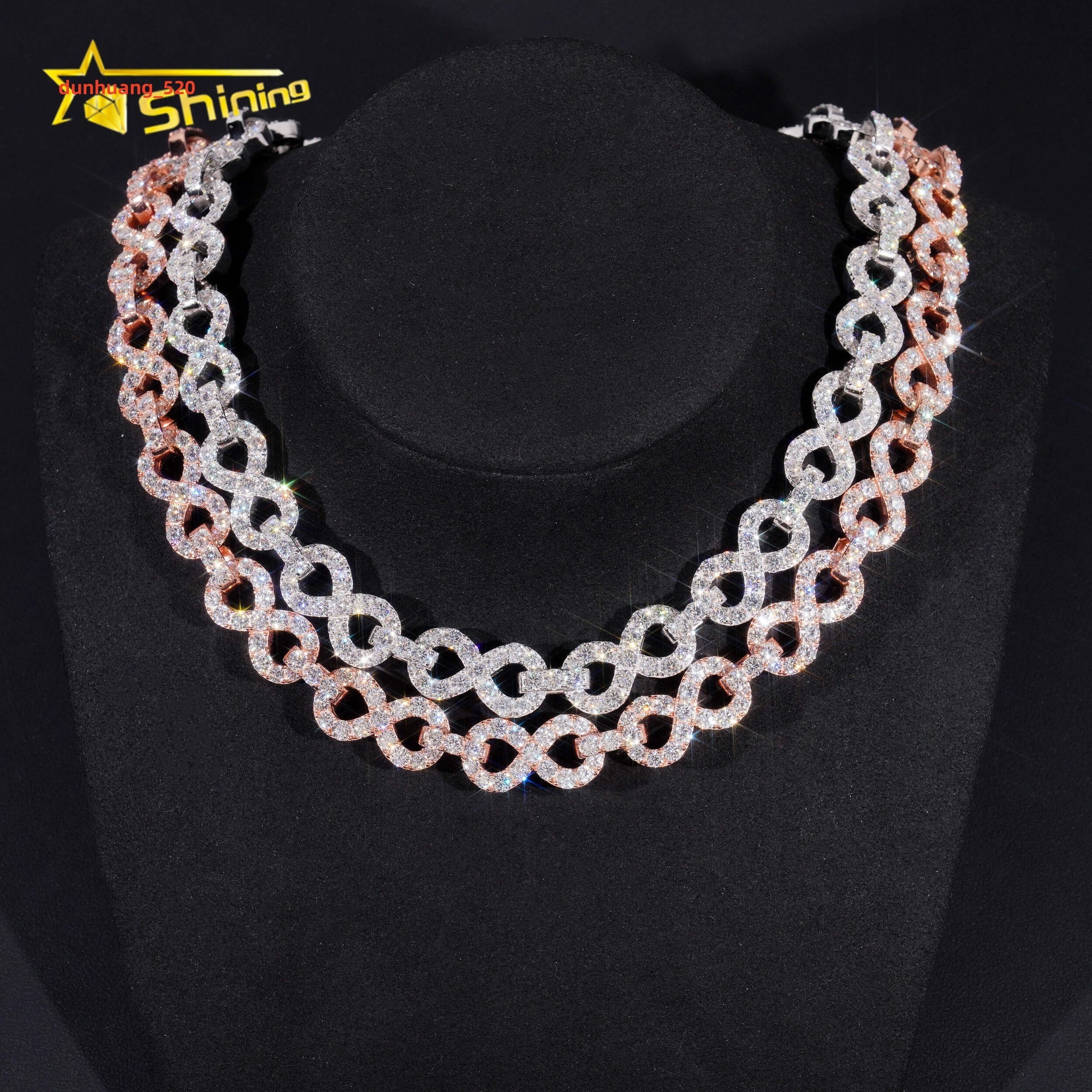 Sterling Silver 925 Fine Jewelry Pass Diamond Vvs Moissanite Hip Hop Iced Out Jewelry Lab Diamond Cuban Link Chain