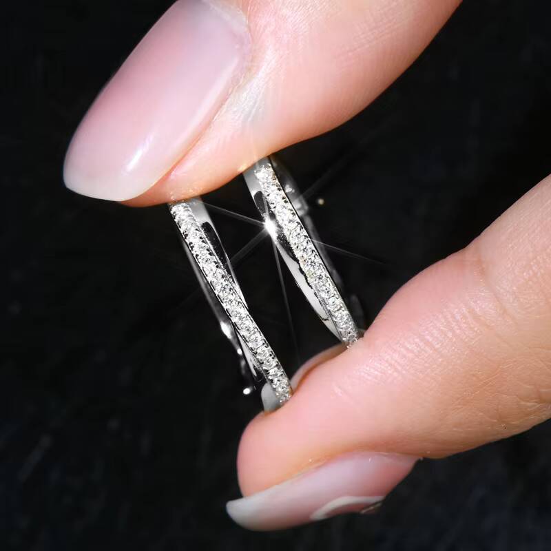 925 Silver 18K Gold Plated Clip Diamond Stud Earrings Wedding Jewelry Gift Classic Real Moissanite Hoop Earrings for Women