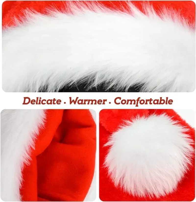 Adults Kids Christmas Hats Winter Thickened Plush Soft Velvet Santa Claus Caps Parentchild Hat Xmas New Year Party Home DecorW251027
