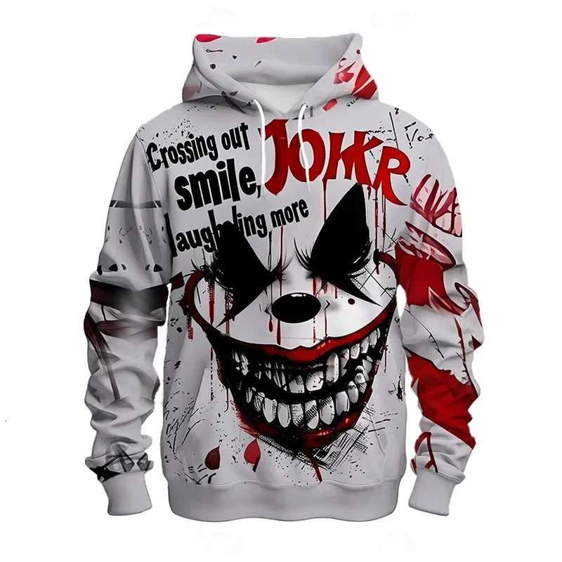 Mens expression Hoodies Sweatshirt Fashion Long Sleeve Crew Neck 3D Print Party Holiday Streetwear White Drawstring Fall Hoodie W251027