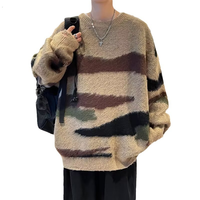 American Style Casual Autumn Winter Mohair Designer Sweater Sweater For Men High-end Lazy Trendy Brand Niche Knitted Jacket