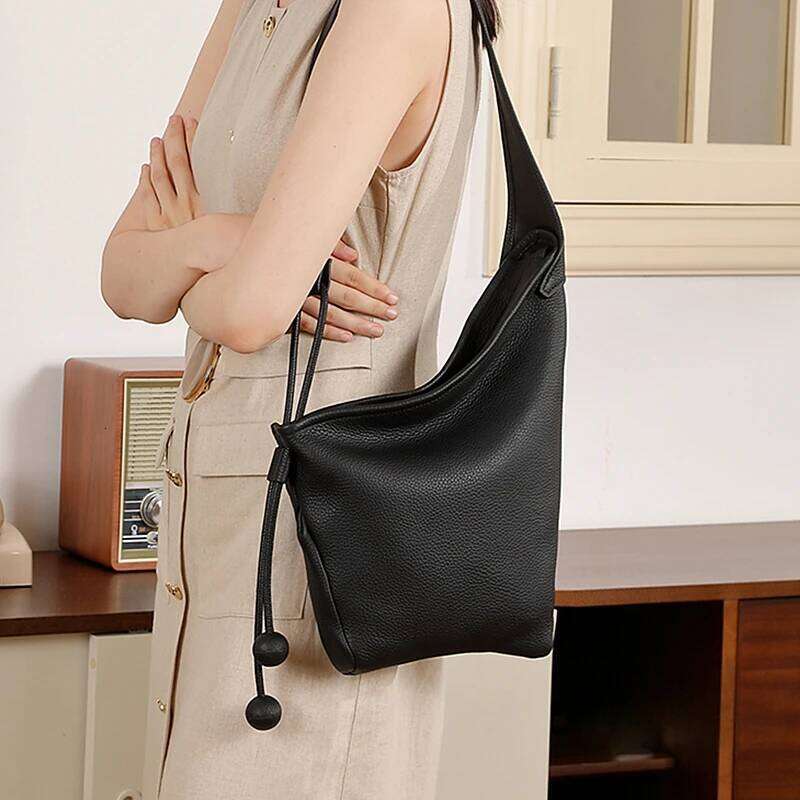 Hifashion Slouchy Genuine Leather Shoulder For Women 2025 Trend Designer Knotted Crossbody Bags Hobo Ladies Handbags