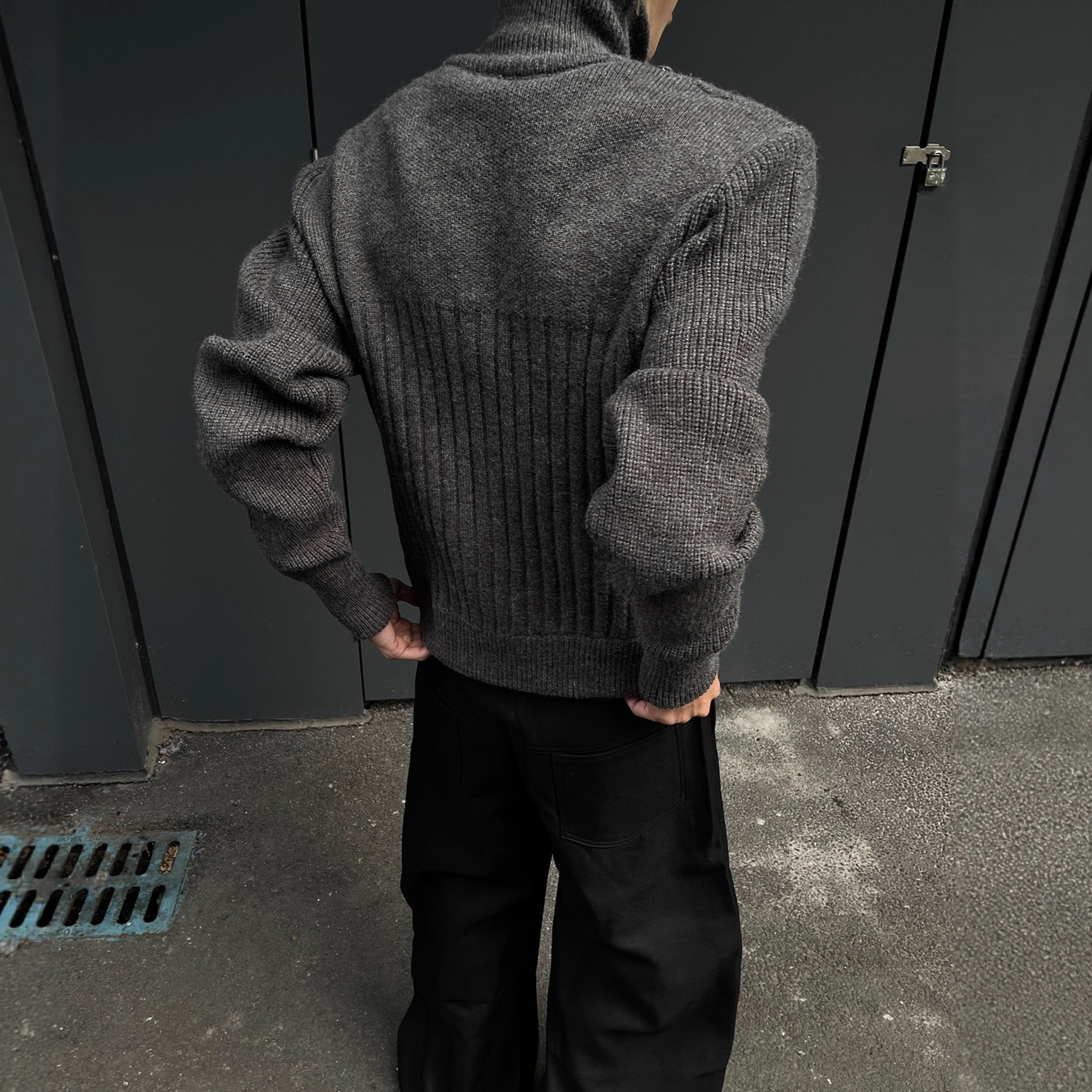 Melard Right Shoulder Short Sweater Men High Collar Designer Sweater Double Zipper Cardigan Knitted Sweater High-end Autumn Winter Casual Jacket Trend