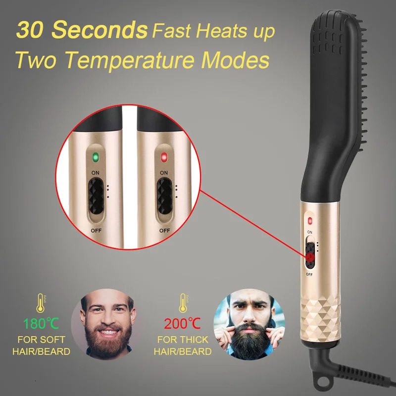 Electric Comb Straightener Multifunctional Quick Heated Men Beard Care Brush Beard AntiScald Straightener Comb Hair Tools 251027