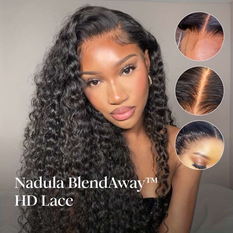 Nadula 5X5 HD Blendaway Glueless Water Wave Wig - Pre-Plucked, Bleached Knots, Invisible Lace Front, 180% Density, Natural Look For All Light Beige To