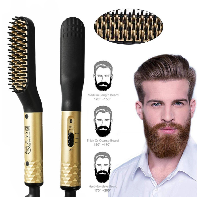 Electric Comb Straightener Multifunctional Quick Heated Men Beard Care Brush Beard AntiScald Straightener Comb Hair Tools 251027