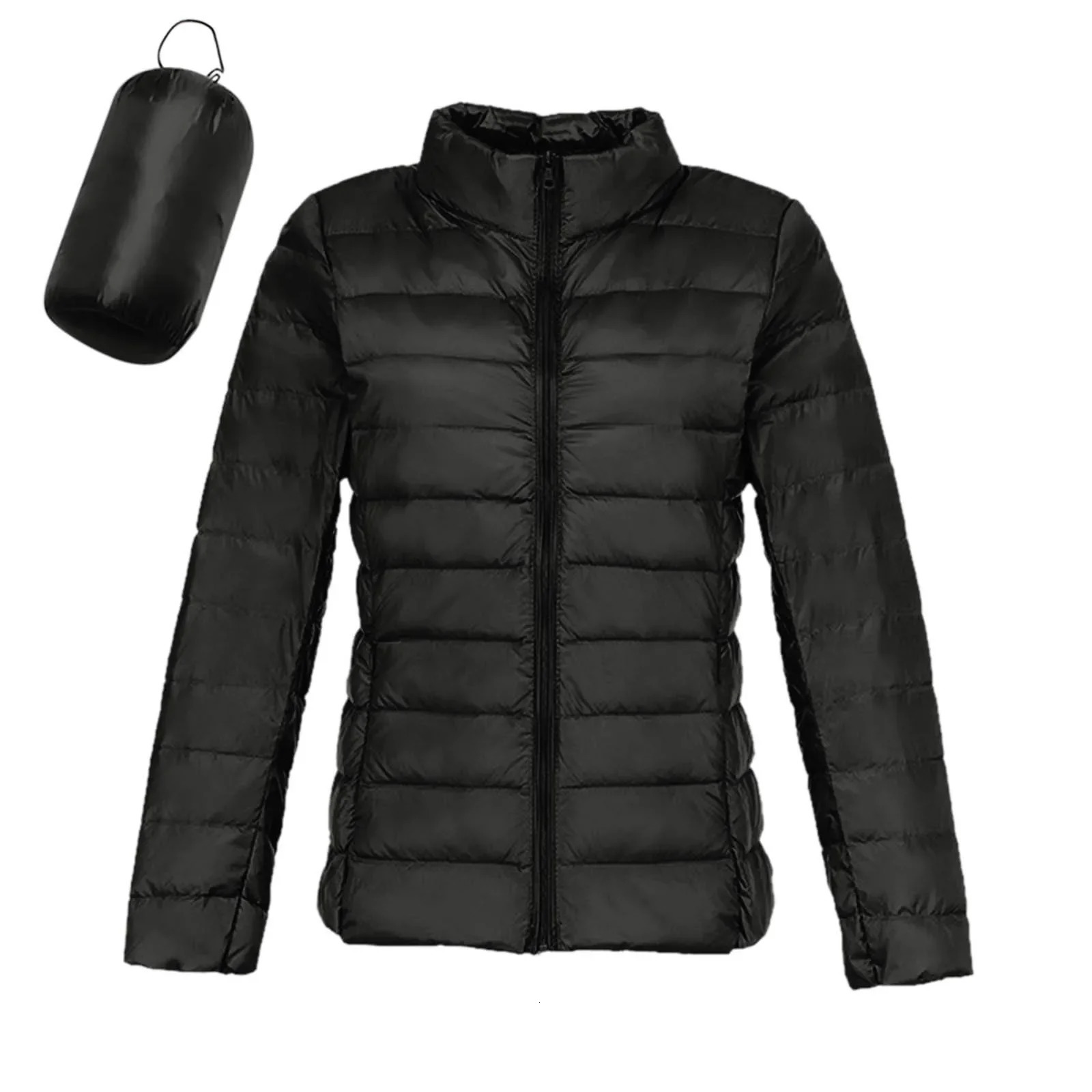 Ultralight Thin Down Jacket 2024 Autumn Winter Slim Short Hooded Warm Solid Simple Duck Coat Women Outerwear 251015