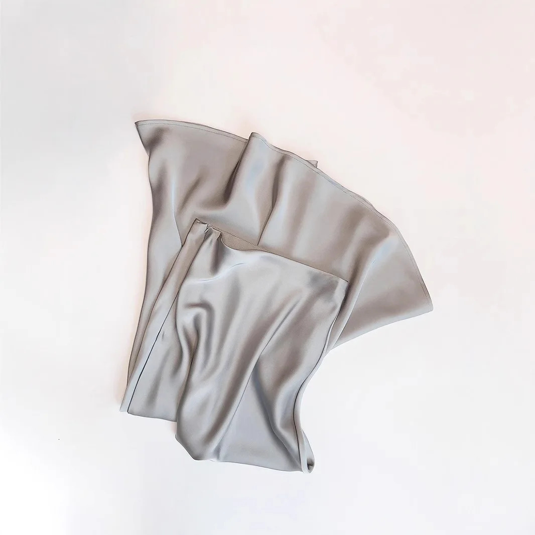 French Style Chic Womens Acetic Acid Satin Flowy High Waist Hip Hugging Skirt for SpringSummer Fishing Tail Aline 251027