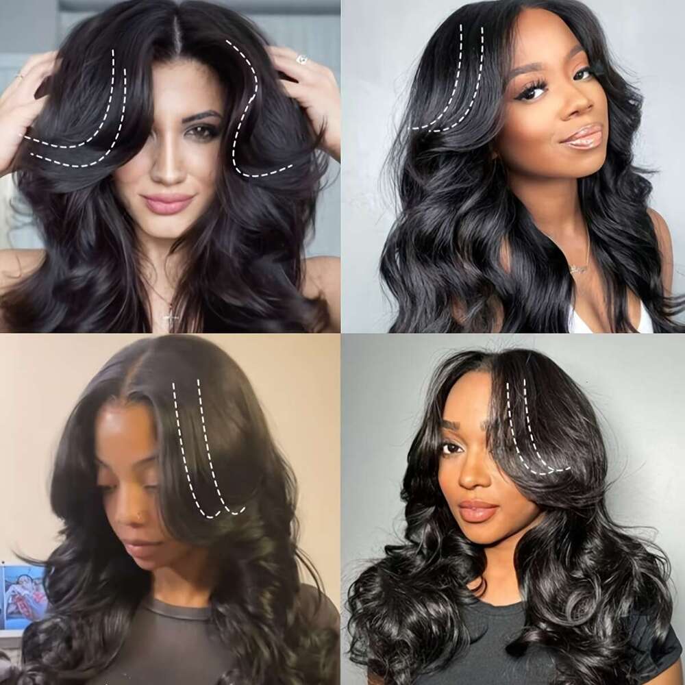 Body Wave Front 5X5 Transparent Lace Closure 180% Density Glueless Pre Plucked Wigs For Black Women Human Hair