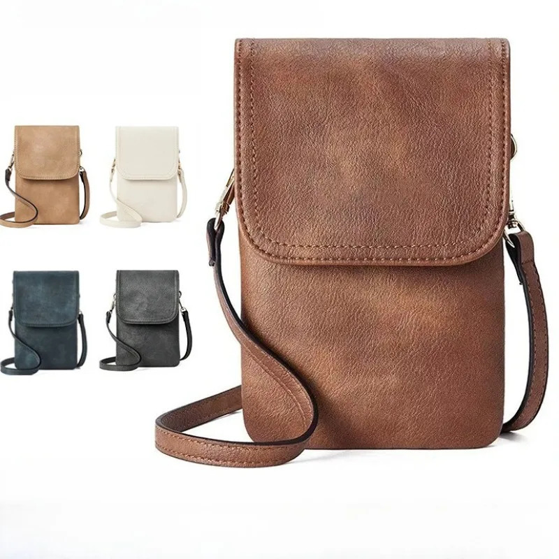 Fashion Women Crossbody Bag PU Leather Mobile Phone Purse Bags Solid Flap Messenger Bag Small Female Shoulder Handbag for Women 251027