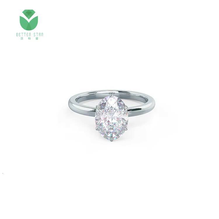 Luxury 14k 18k White Gold HPHT Lab Grown Diamond Ring CVD Lab Diamonds Engagement Ring Fine Jewelry Women Diamond Ring Factory