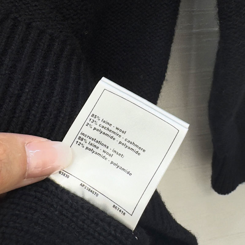 Luxury Designer Women's 3D Camellia Black Knit Dress Classic Simple Wool Blend Round Neck Mini Shift French Elegant Long Sleeve Soft Clothing S10