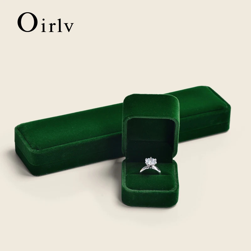 Oirlv Velvet Ring Box Gemstone Green Jewelry Box Highquality Earring Bracelet Necklace Box Jewelry Organizer Box Customizable 251022