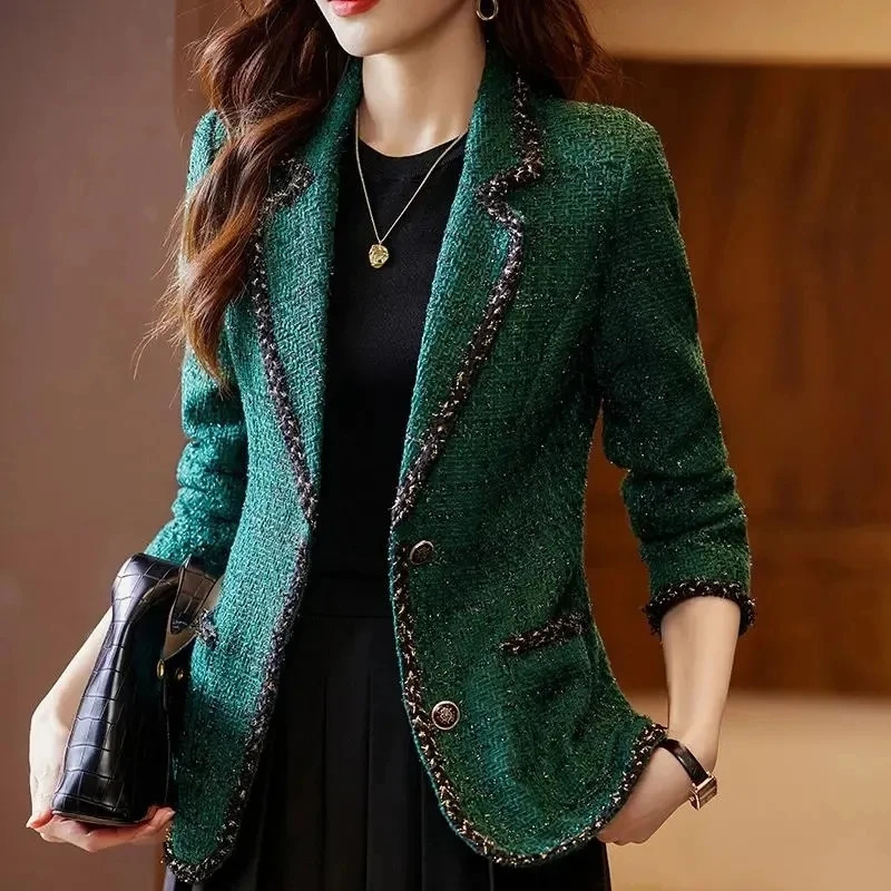 Spring Autumn Loose Comfortable Casual Ladies Blazer Top Style Versatile Temperament Elegant Fashion Womens Suit Coat 251027