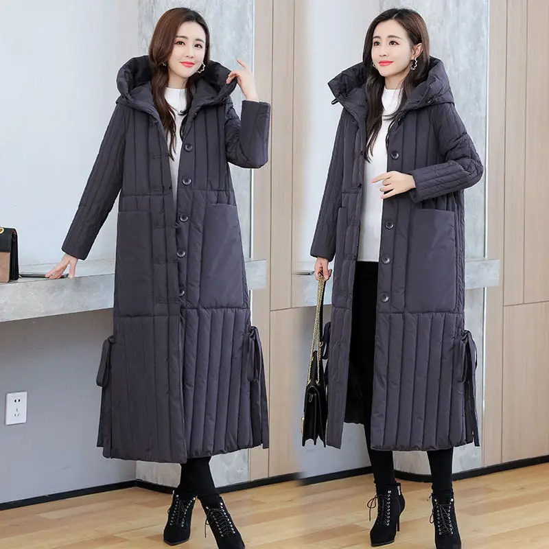 Winter Korean Loose Women Jacket Down cotton Long Hooded Coat Thicken Parkas Female Windproof Warm Overcoat 251027