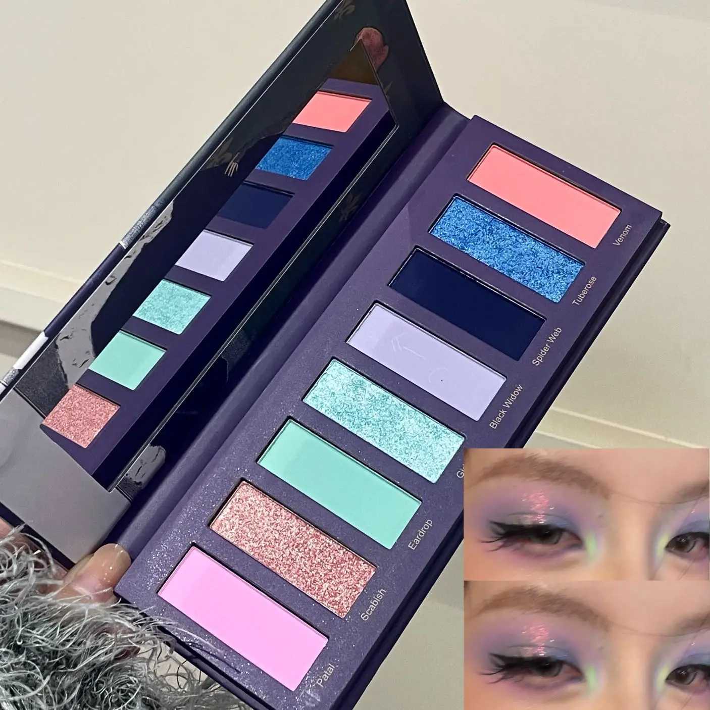 8 Color Punk Eye Shadow Palette Matte Pearlescent Smoke Polarized Purple Eyeshadow Blue Green Glitter Eye Halloween Makeup PaletXJ251027
