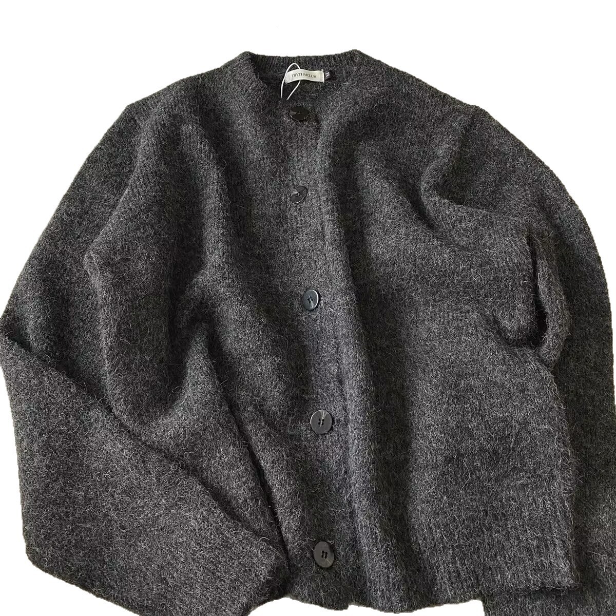 Autumn Winter Designer Sweater Men's Sweater Cardigan Old Money Style Gray Versatile Cleanfit Round Neck Loose Casual Knitted Sweater Trendy