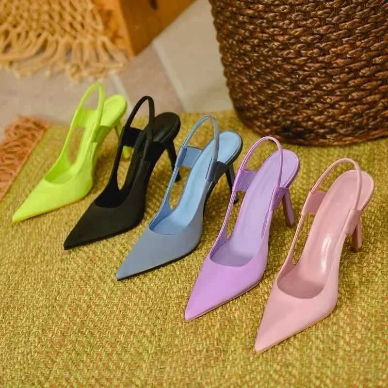 New Designer Luxury Women Slingback Sandals Pointed Toe Slip Thin High Heel Ladies Elegant Pumps Shoes Sandals 3543XJ251027