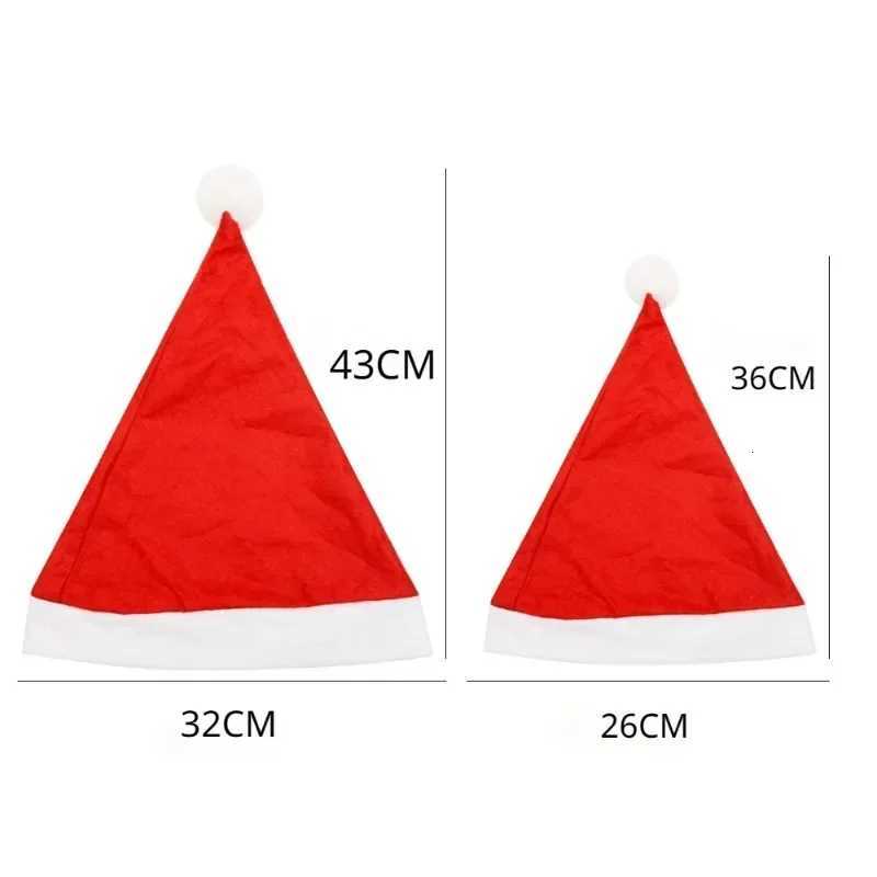 Christmas Santa Hat For Adults And Kids Xmas Red Long Plush Holiday Hats Comfort Velvet Party New Year Festive SuppliesW251027