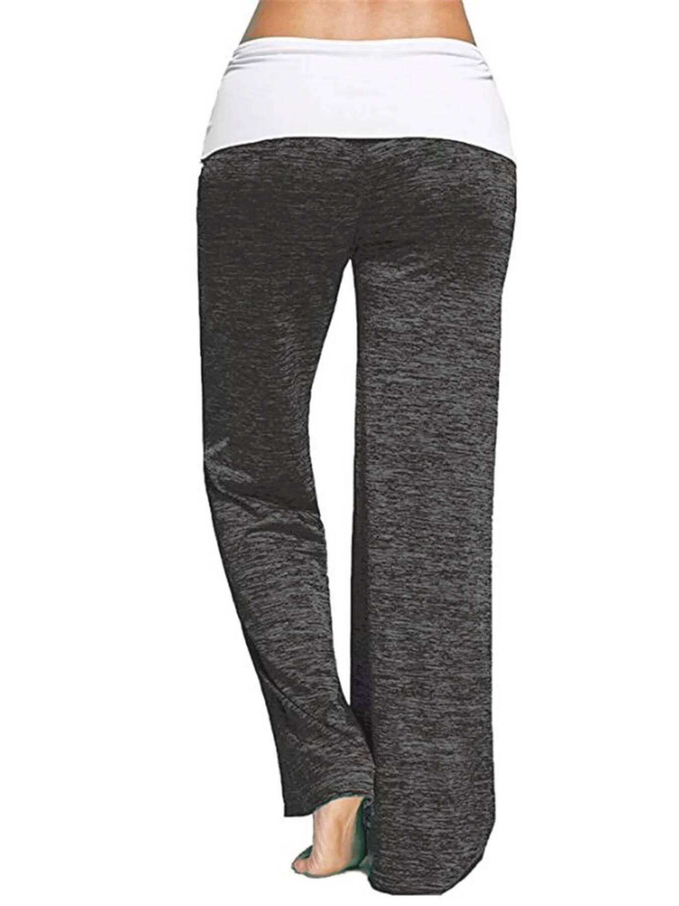 winter jacket women Women's Spliced Yoga Casual Pants, Wide Leg Elastic Pants