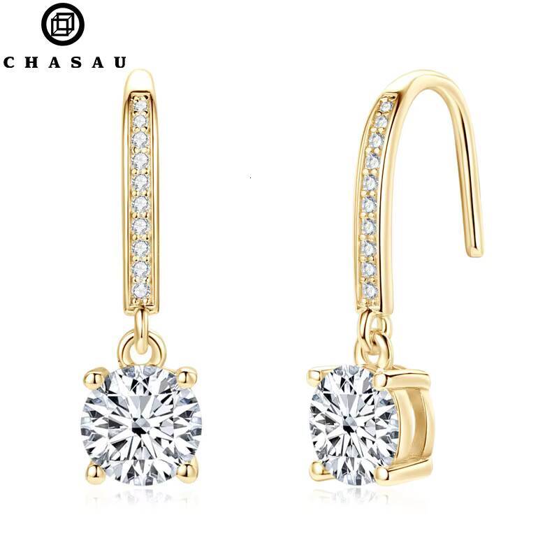 Wedding Engagement Party Jewelry Sparkling 925 Sterling Silver 65mm Moissanite Dangle Earrings for Women