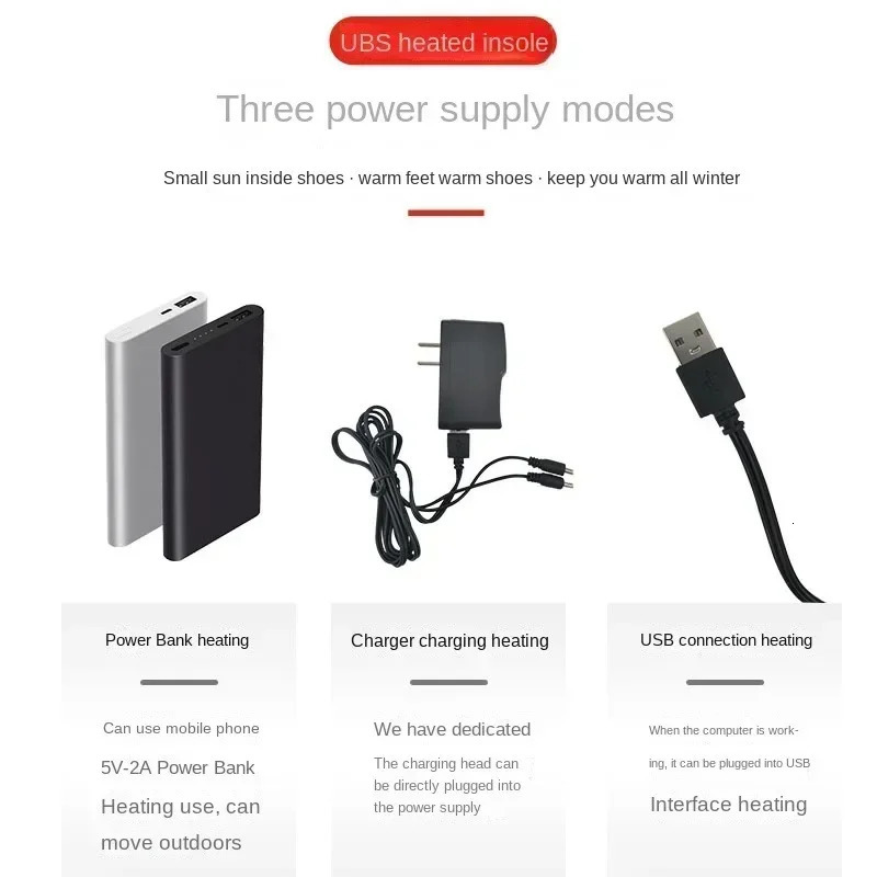 1Pair Insoles Electric Heated Shoe Insoles Warm Socks Feet Heater USB Foot Winter Warmer Mh56 Outdoor Camping Hiking Accessories251020