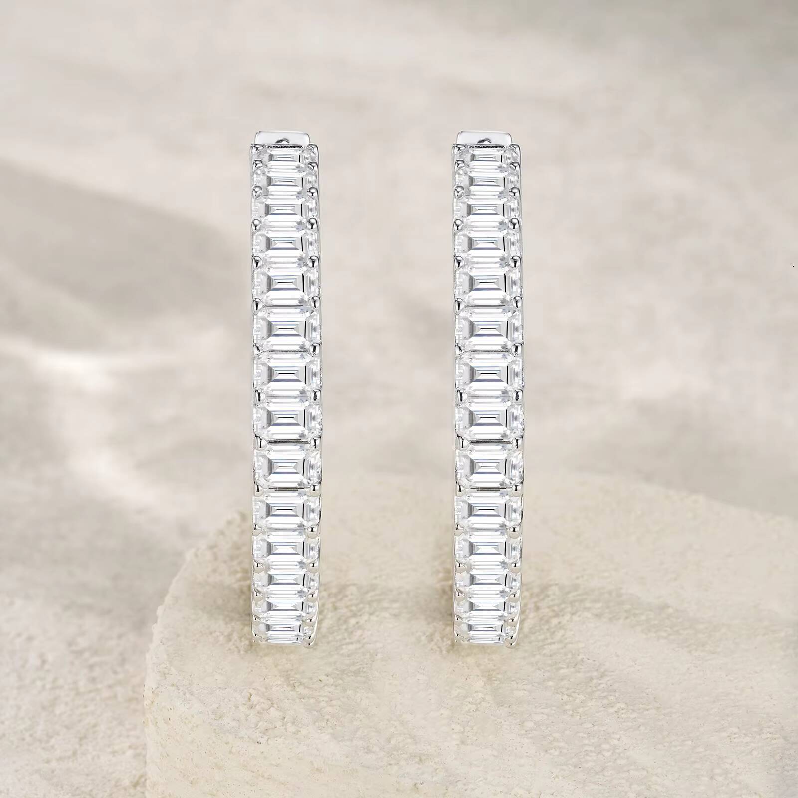 Hypoallergenic Factory Price Fine Jewelry Women Luxury Large Hoop Earrings 925 Sterling Silver Earrings Moissanite Earrings