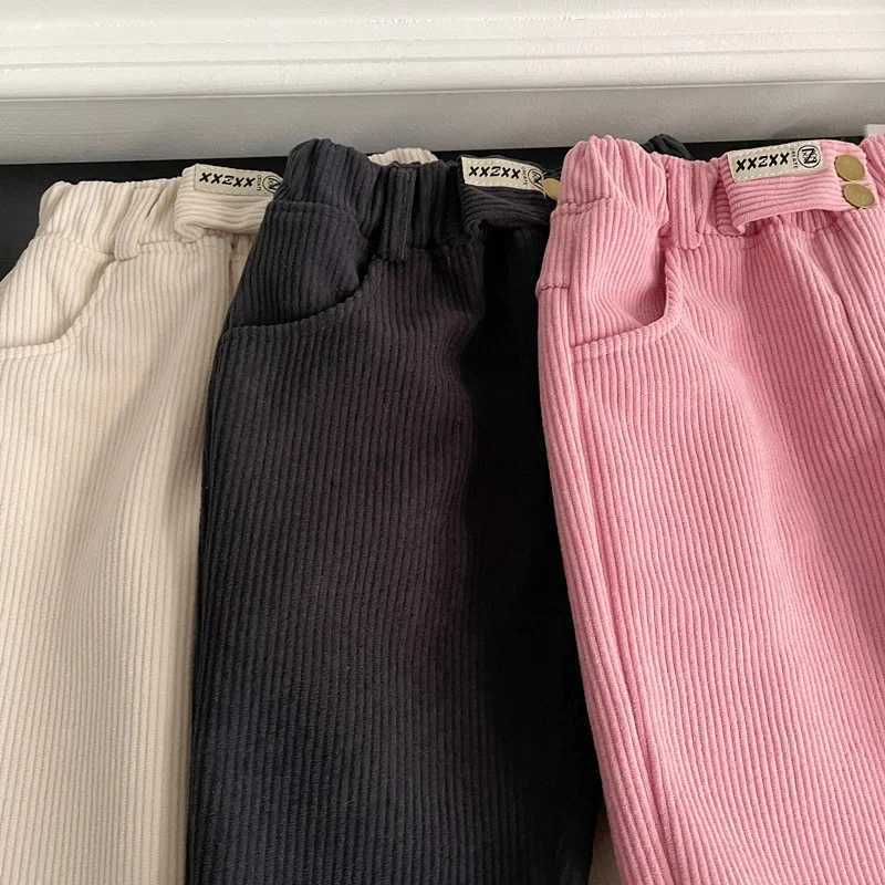Kids Warm Pants Boy Girls Autumn Winter Corduroy Thick Outer Wear Sports Trousers 19Y Children Clothes Casual High Waist PantsT251027
