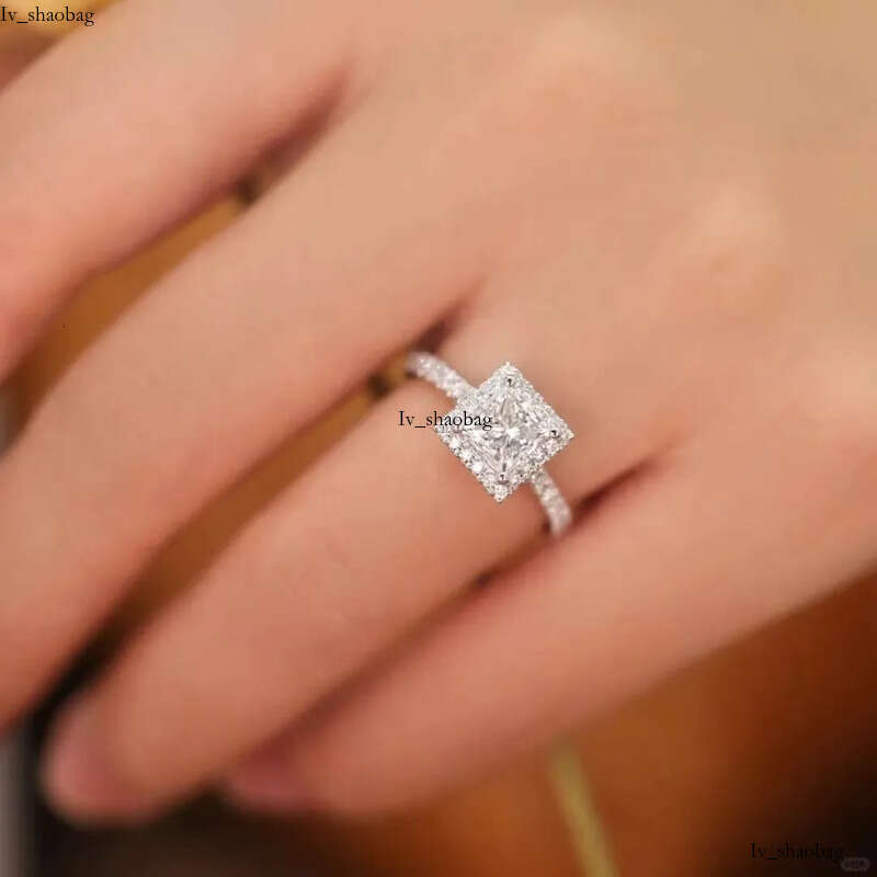 7Carat 1ct 5.5mm Princess Cut Moissanite Ring D Color with GRA Certificate for Wedding Engagement aaa