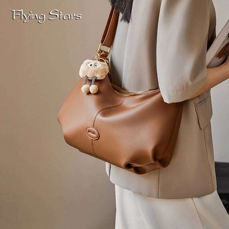 Leather Shoulder Large Capacity Top Layer Cowhide Women Brand Diagonal Cross Bag Fashionable Designer Women's Handbag