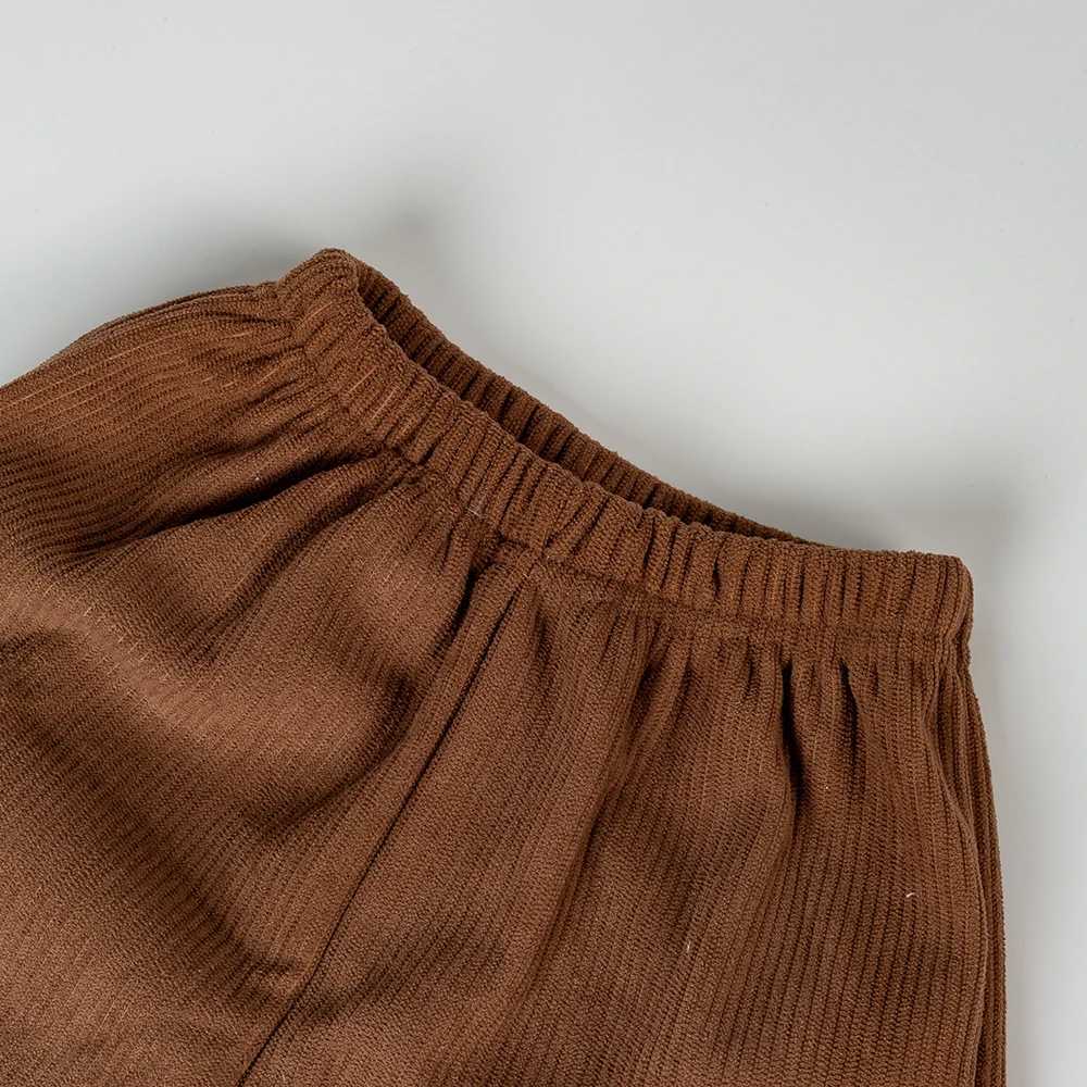 1pcs Childrens Autumn Winter Corduroy Warm Pants Fashionable Cute Thick Loose Solid Color Kids Versatile Casual PantsT251027