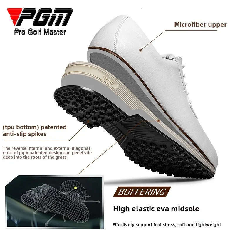 PGM Mens Golf Shoes with Anti Slip Studs High Elasticity Cushioning and Waterproof Block Sneakers XZ393 251023