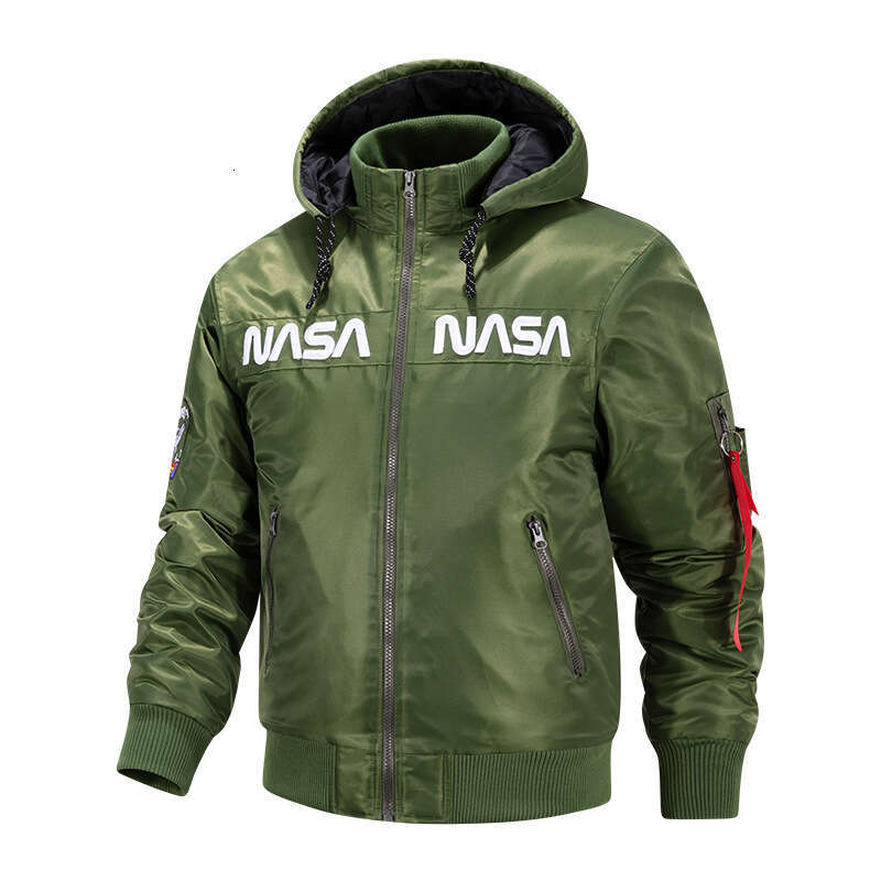 2026 Autumn Winter Warm Men's Cotton Jacket Casual Hoodie NASA Youth Plus Size Big Brother Couple Trend
