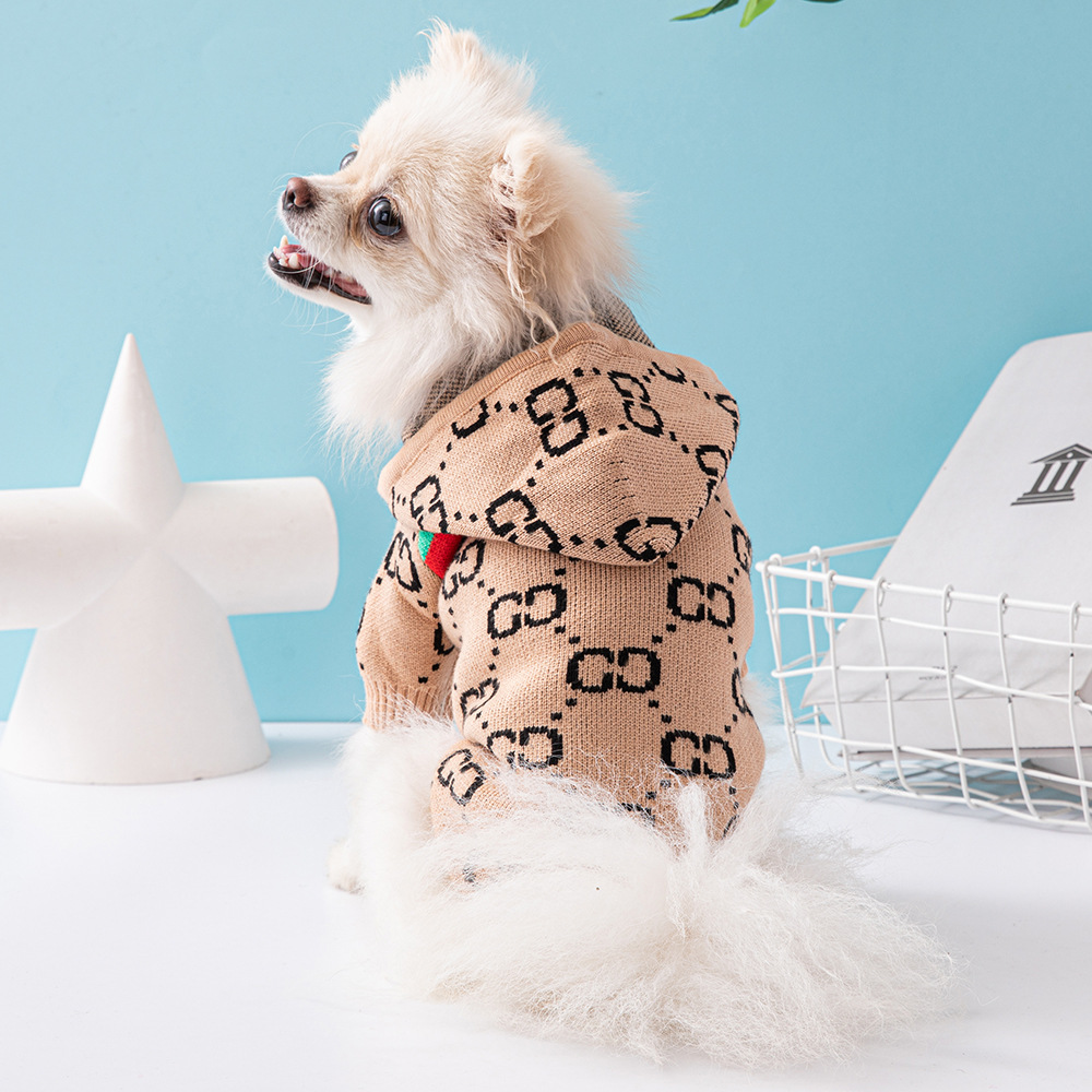 Designer Dog Clothes Dog Apparel Winter Warm Pet Sweaters Knitted Turtleneck Cold Weather Pets Coats Puppy Cat Pullover Clothing